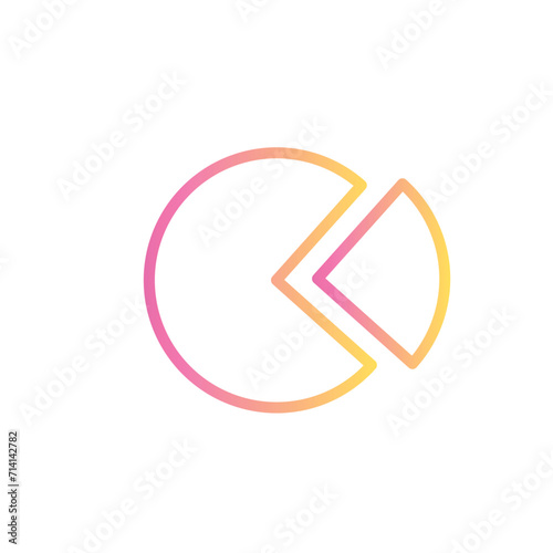 chart editor pie line gradient icon