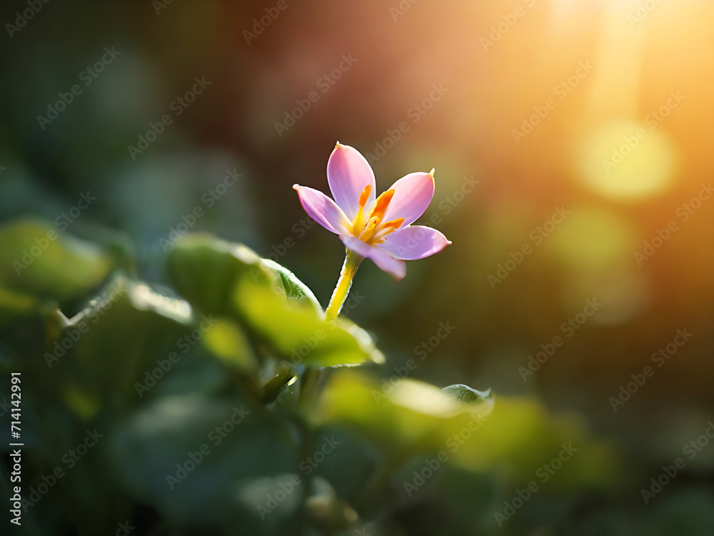 a unique tiny flower blooms under the morning sunlight generative ai a unique tiny flower blooms under the morning sunlight generative ai