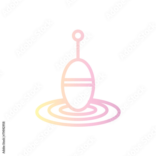 bobber cork fishing line gradient icon