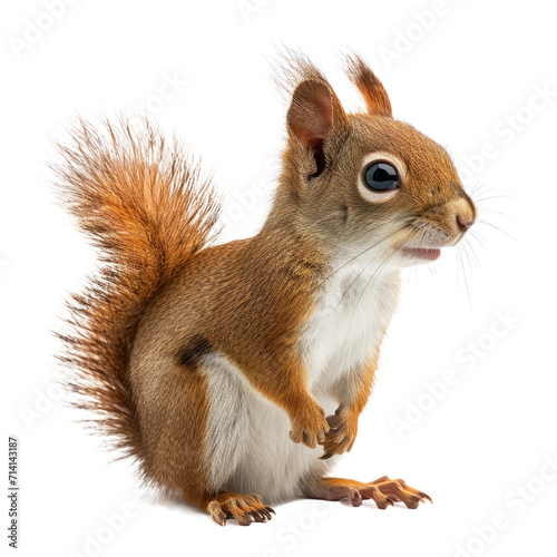Eurasian red squirrel isolated on transparent background © YauheniyaA