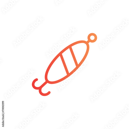 bait fish fishing line gradient icon
