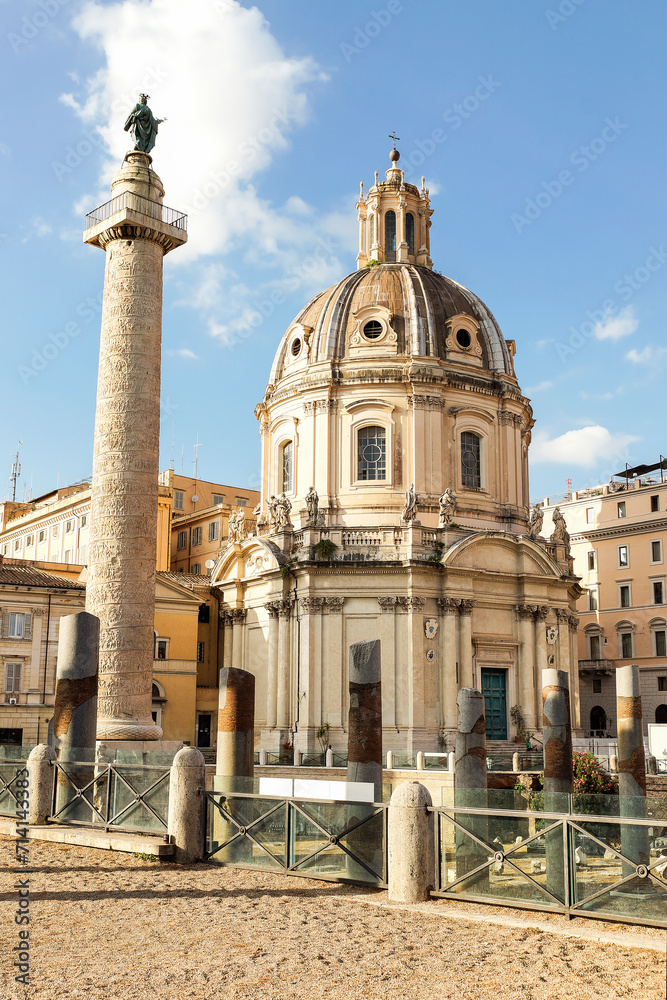 Religious Architecture in Rome, Lazio Province, Italy.  (Chiesa del Santissimo Nome di Maria al Foro Traiano)