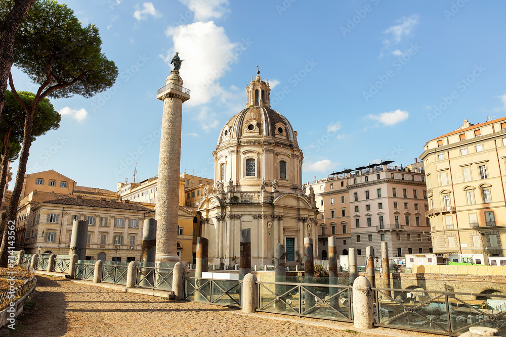 Religious Architecture in Rome, Lazio Province, Italy.  (Chiesa del Santissimo Nome di Maria al Foro Traiano)