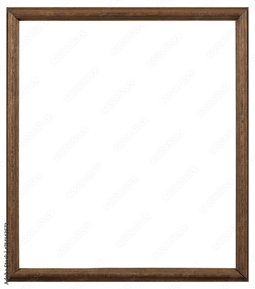Old narrow wooden picture frame in PNG format on a transparent background. Old narrow wooden picture frame in PNG format on a transparent background.