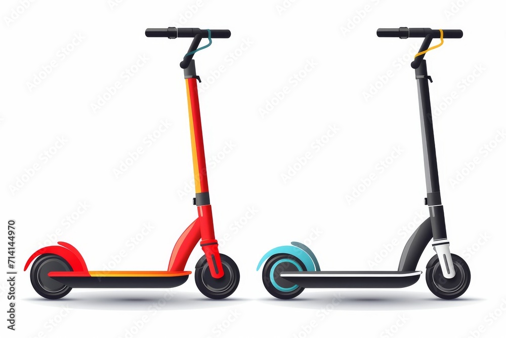 Electric push scooter icon illustration Electric push scooter icon illustration