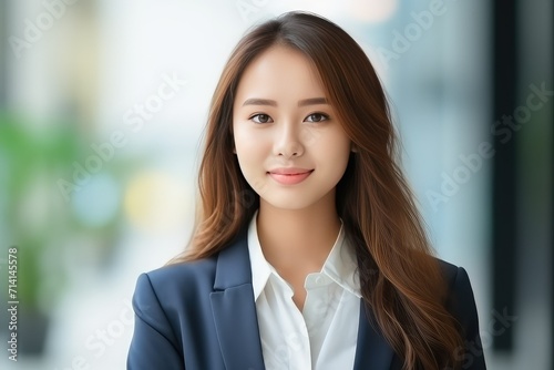 A businessman girl in a suit