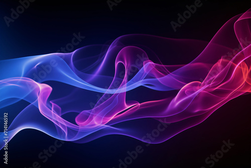 Abstract smoke on black background generated AI