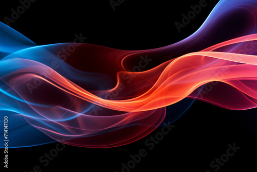 Abstract smoke on black background generated AI