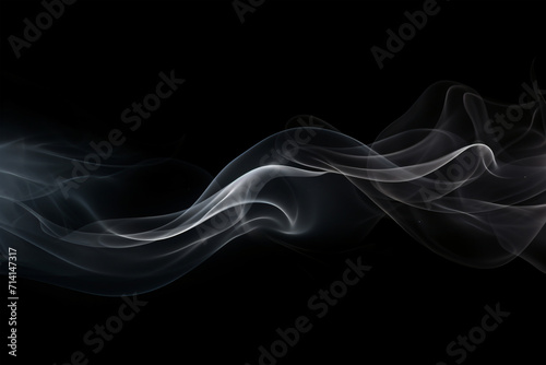 Abstract smoke on black background generated AI