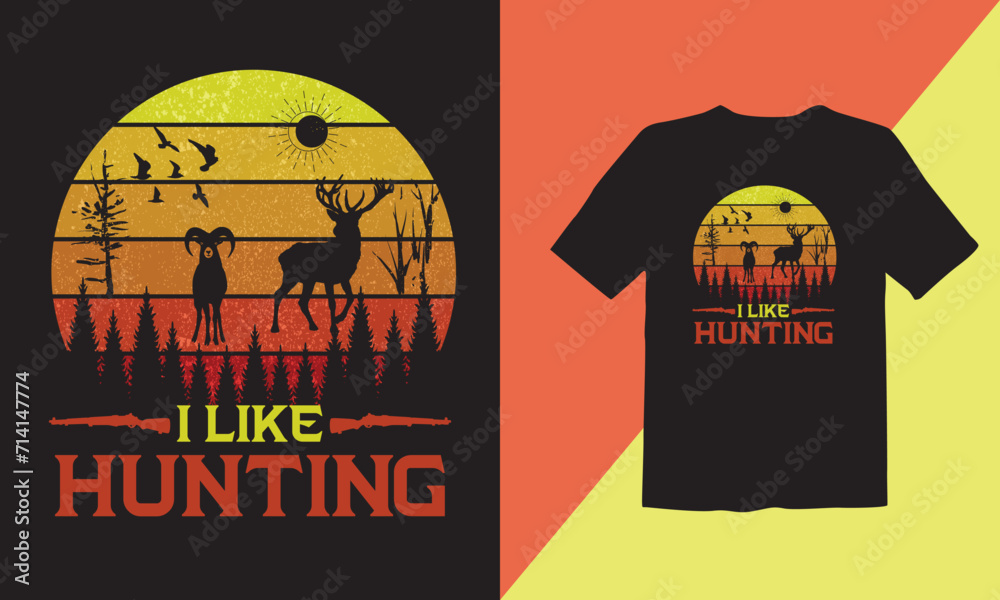 I like Hunting Vector T-Shirt Design 