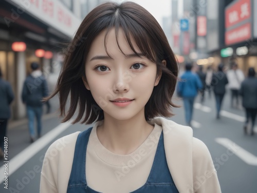Fototapeta 繁華街にいる女性