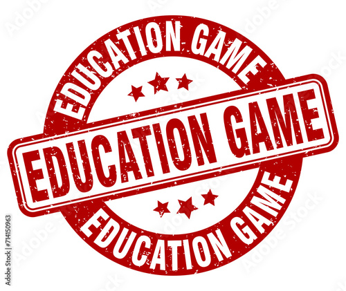 education game stamp. education game label. round grunge sign