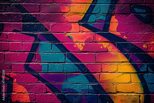Colorful Graffiti Painting on a Brick Wall