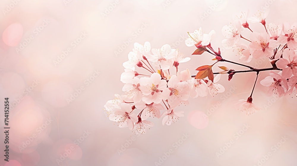 Cherry blossom sakura spring flower background with bokeh light.