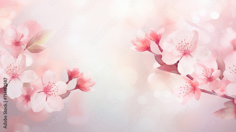 Cherry blossom sakura spring flower background with bokeh light.