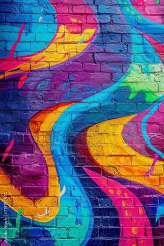 Colorful Painting on Brick Wall