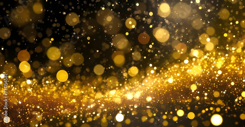 golden christmas particles and sprinkles