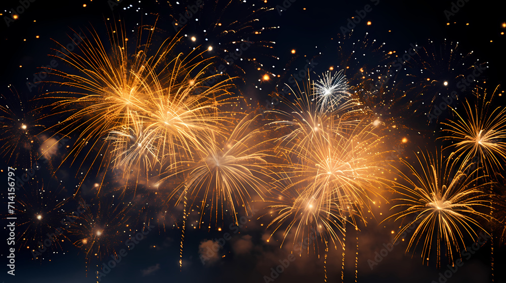 Beautiful creative holiday background with fireworks and sparkles Beautiful creative holiday background with fireworks and sparkles