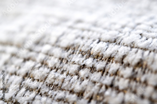 Close up view, Sample texture guideline of polyester fabric high resolution for use in textile, furniture, and home interior industries.