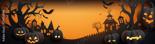 Halloween panoramic background
