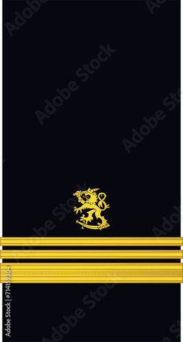 Shoulder sleeve pad military officer mark for the YLILUUTNANTTI (LIEUTENANT) insignia rank of the Finnish Navy
