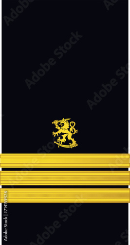 Shoulder sleeve pad military officer mark for the KOMENTAJAKAPTEENI (LIEUTENANT COMMANDER) insignia rank of the Finnish Navy