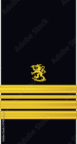 Shoulder sleeve pad military officer mark for the KOMENTAJA (COMMANDER) insignia rank of the Finnish Navy