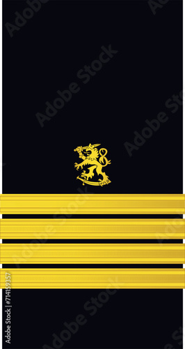 Shoulder sleeve pad military officer mark for the KOMMODORI (CAPTAIN) insignia rank of the Finnish Navy