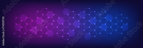 Hexagons pattern. Geometric abstract background with simple hexagonal elements. Creative idea for medical, technology or science design