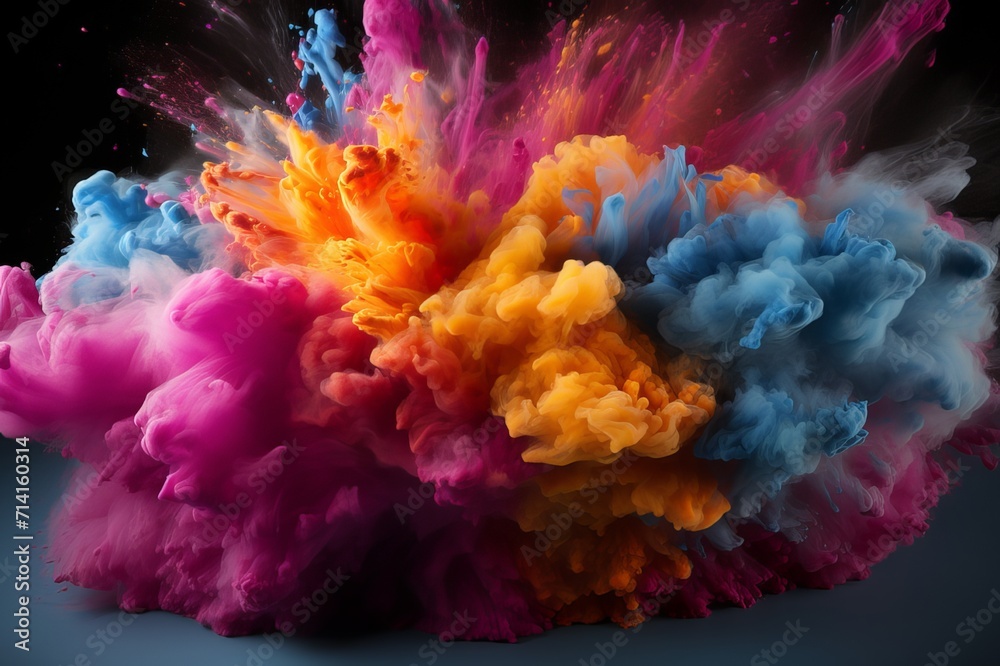 Abstract Colorful Burst Smoke Background Image Generated By AI Abstract Colorful Burst Smoke Background Image Generated By AI