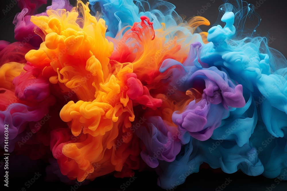 Abstract Colorful Burst Smoke Background Image Generated By AI