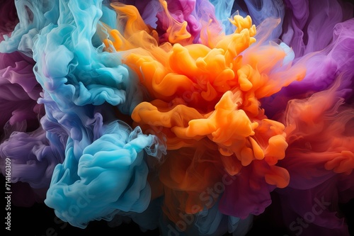 Abstract Colorful Burst Smoke Background Image Generated By AI