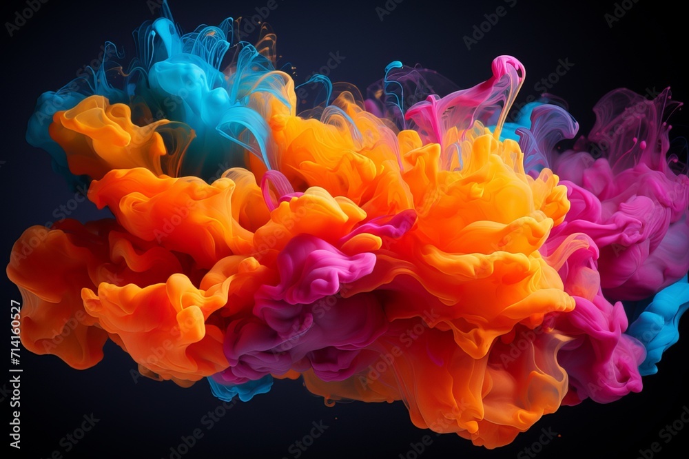 Abstract Colorful Burst Smoke Background Image Generated By AI