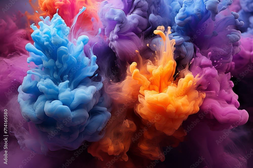 Abstract Colorful Burst Smoke Background Image Generated By AI