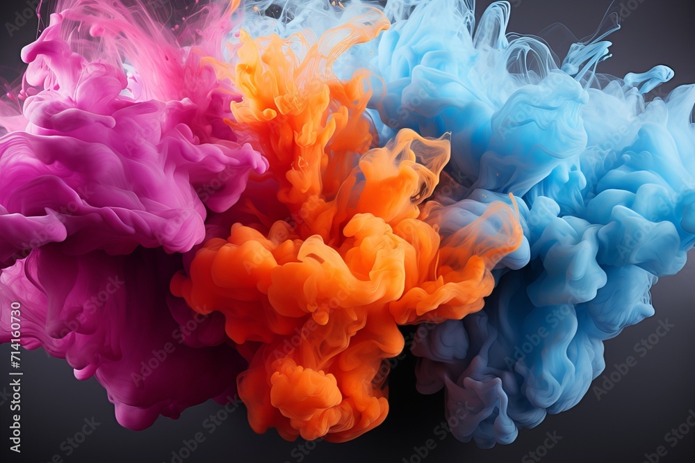 Abstract Colorful Burst Smoke Background Image Generated By AI