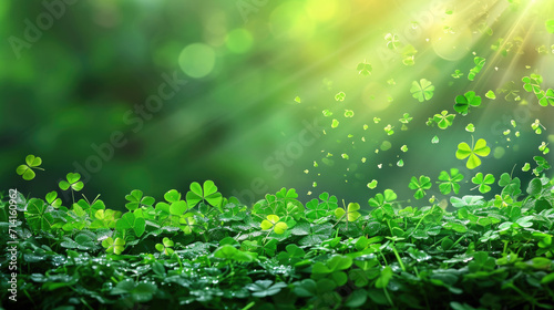 St. patrick's day background on green