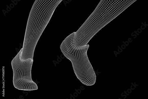 Running legs with sport shoes go