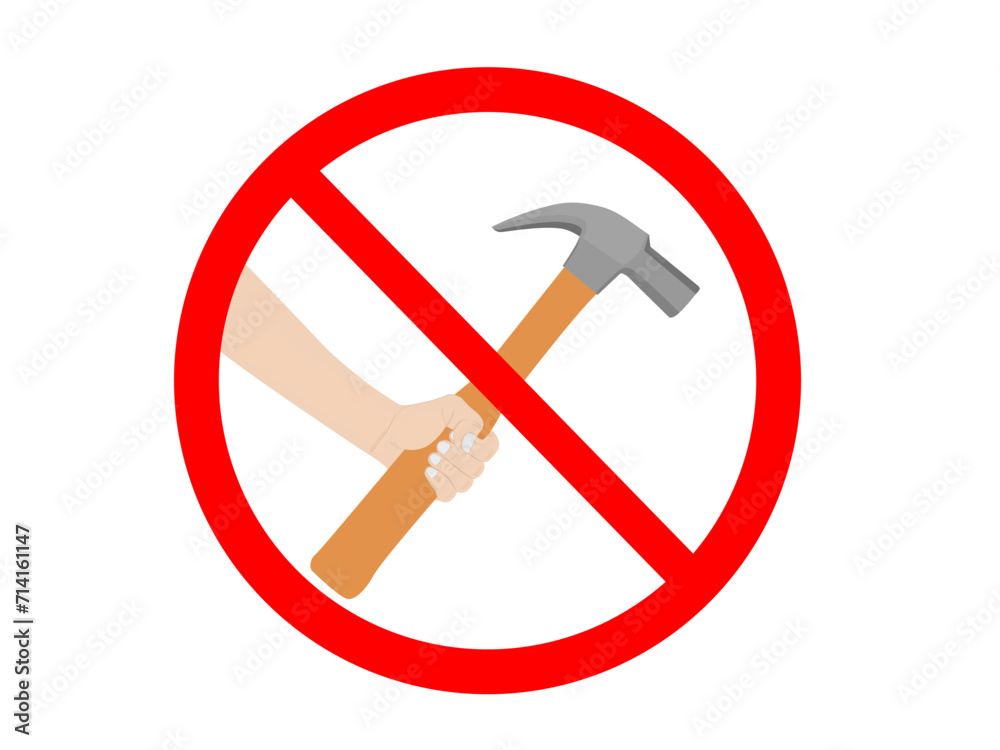 Hand holding a hammer on a white background. Hand holding a hammer on a white background.