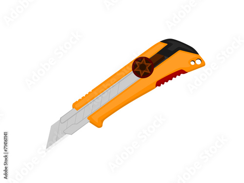 Cutter knife on white background.