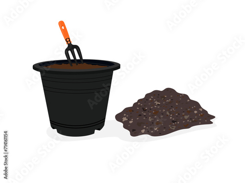 Prepare soil for planting in pots.