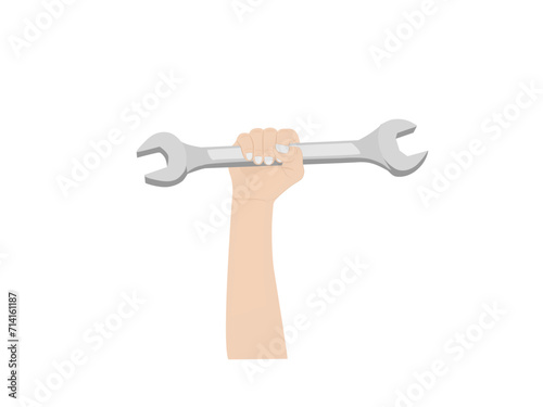 Hand tools on a white background. photo