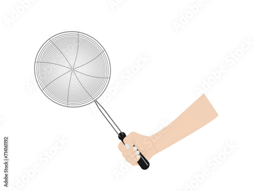 Colander on a white background.