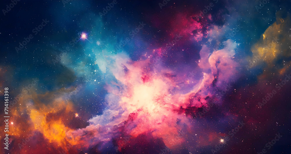 Colorful space galaxy