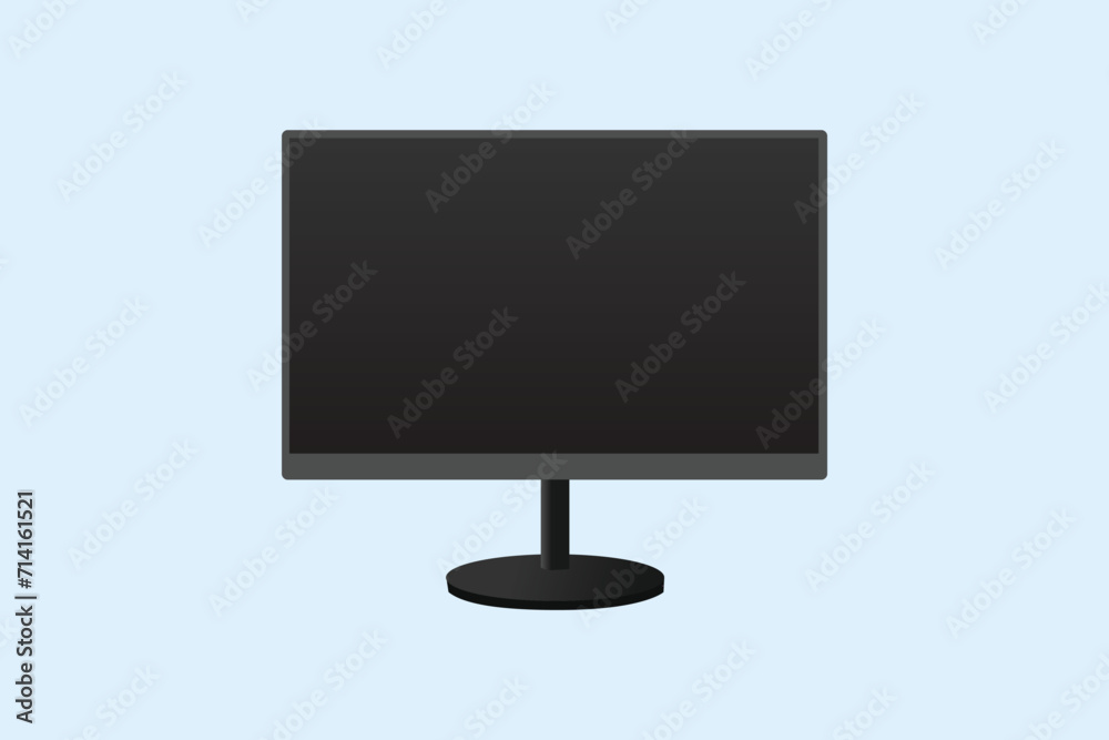 Modern computer Monitor design and line art in vector illustration

