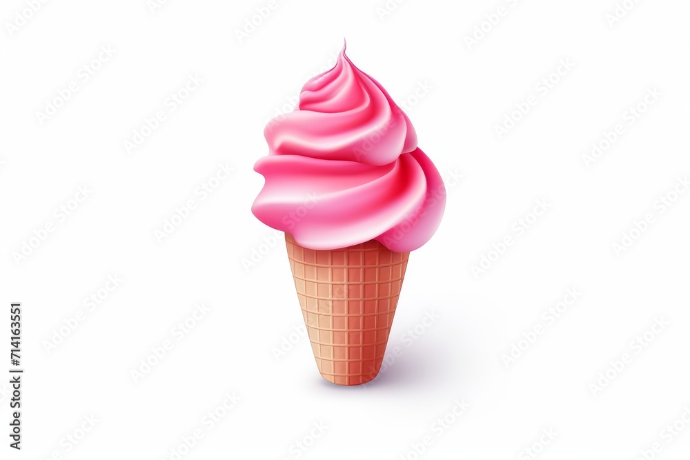 Ice cream illustration icon on white background Ice cream illustration icon on white background