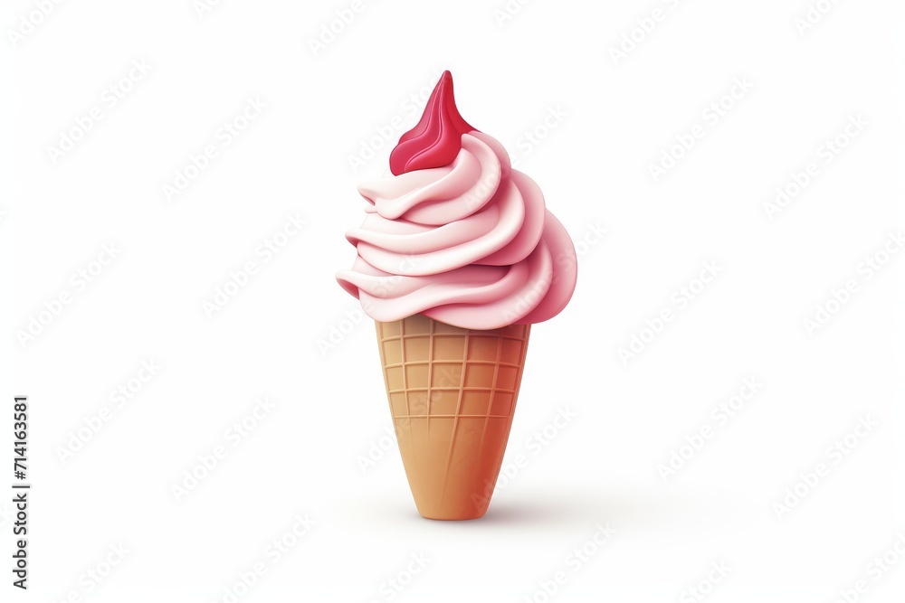 Ice cream illustration icon on white background Ice cream illustration icon on white background
