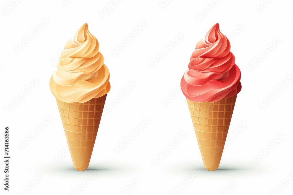 Ice cream illustration icon on white background Ice cream illustration icon on white background