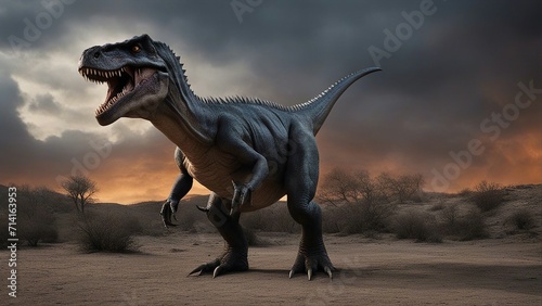 tyrannosaurus rex  render  The vicious dinosaur was a phony. It pretended to be real and cool and badass, in the apocalyptic land © Jared