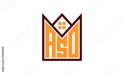 ASO initial letter real estate builders logo design vector. construction ,housing, home marker, property, building, apartment, flat, compartment, business, corporate, house rent, rental, commercial 