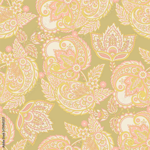 Paisley Damask ornament. Floral Seamless Vector pattern